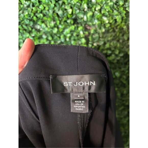 St. John Pants Womens 4 Black Business Wide Leg High Waisted Classy - Picture 3 of 4